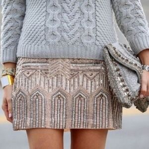 Gorgeous Club Monaco Size 6 Sequin & Beaded Skirt